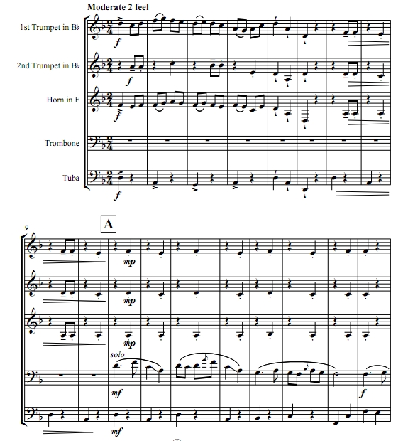 紫竹调 加拿大铜管五重奏 3.5级 铜管五重奏总谱+分谱 有试听