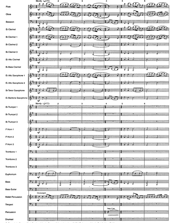 美国派 中级 交响管乐合奏总谱+分谱（3级） 有试听