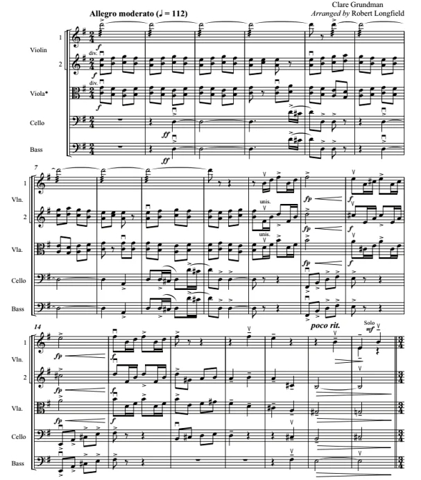 美国船歌幻想曲 朗斐尔版 中级 交响弦乐合奏总谱+分谱 G3.5 有试听