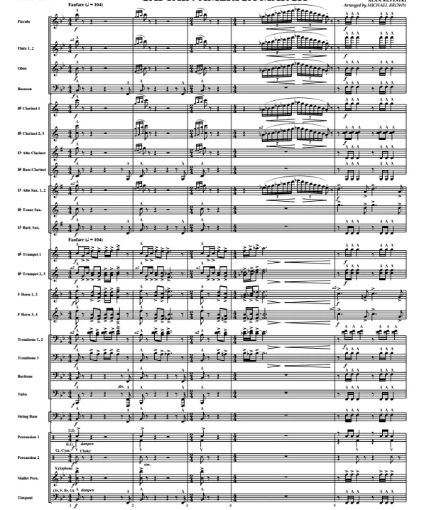 美国队长进行曲 中级 交响管乐合奏总谱+分谱 G4 有试听