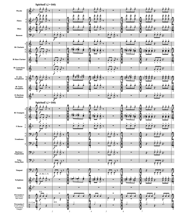 美国马戏班 中级 交响管乐合奏总谱+分谱 3级 有试听