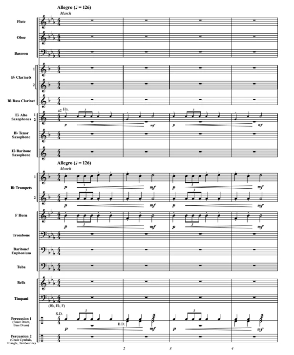 胡桃夹子精选 巴伦特版 2.5级 初-中级 交响管乐合奏总谱+分谱 有试听