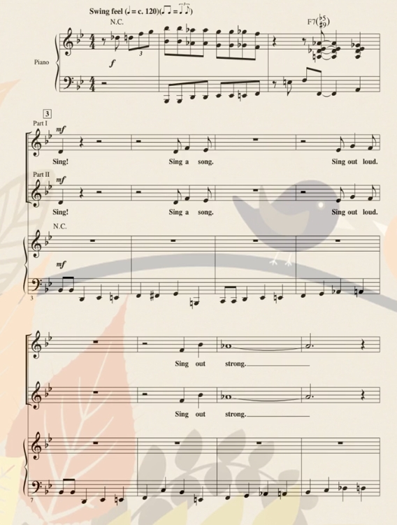 商品为SA 二声部合唱线谱 芝麻街经典 Sing 爵士风格 童声女声合唱+钢琴谱 有试听