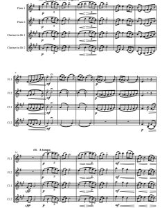 萨拉班德舞曲 德彪西 2长笛与2单簧管四重奏总谱+分谱 有试听-云音圈