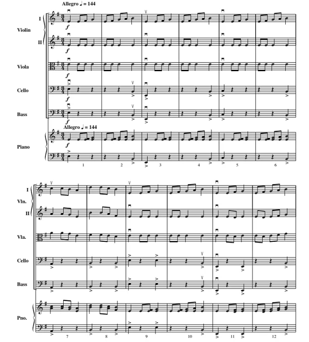 装甲舰 初级 交响弦乐合奏总谱+分谱 1.5级 有试听