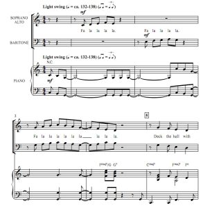 商品为SAB 三声部合唱线谱 装饰大厅 尽情摇摆 阿特豪斯版 混声爵士圣诞合唱谱 有试听-云音圈