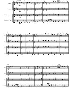 让我哭吧 亨德尔 2长笛与2单簧管四重奏总谱+分谱 有试听-云音圈