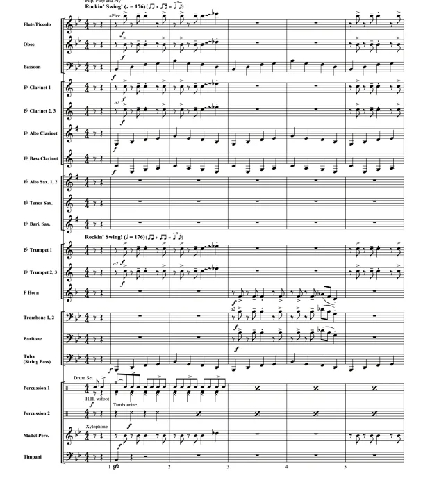 跳跃摇摆 中级 交响管乐合奏总谱+分谱 有试听