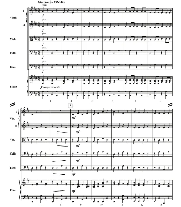 辣味拨奏曲 卡姆佩罗版 入门级 交响弦乐合奏总谱+分谱（0-1级） 有试听