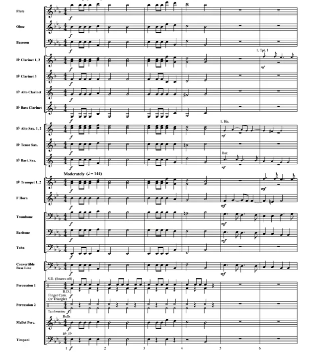 都铎王朝组曲 初级 交响管乐合奏总谱+分谱 2级 有试听