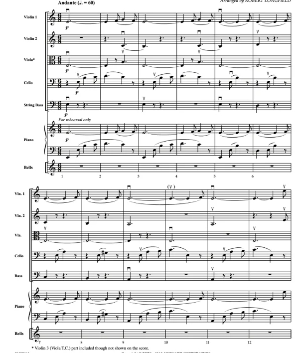 采珠者罗曼史 朗斐尔版 初级 交响弦乐合奏总谱+分谱 2-3级 有试听