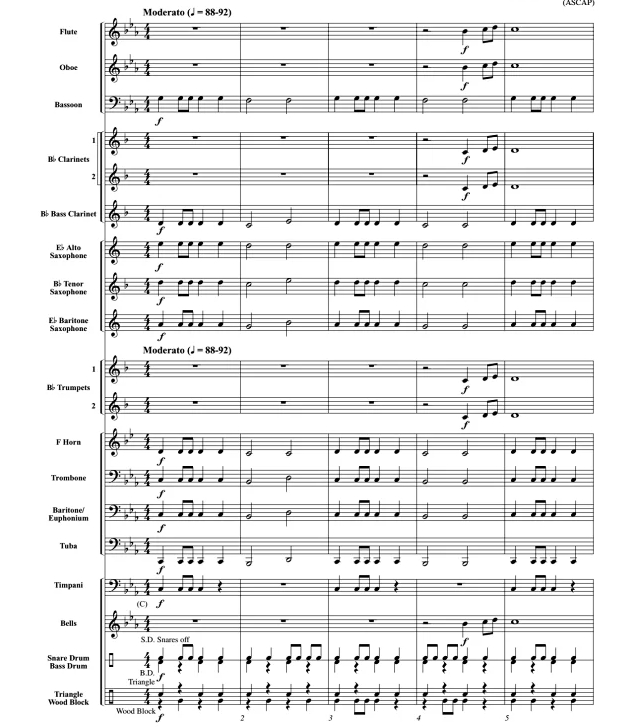 重大事件 初级管乐 交响管乐合奏总谱+分谱（1级） 有试听