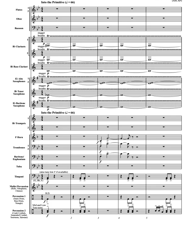 野性的呼唤 巴马吉斯版 中级 交响管乐合奏总谱+分谱 3级 有试听