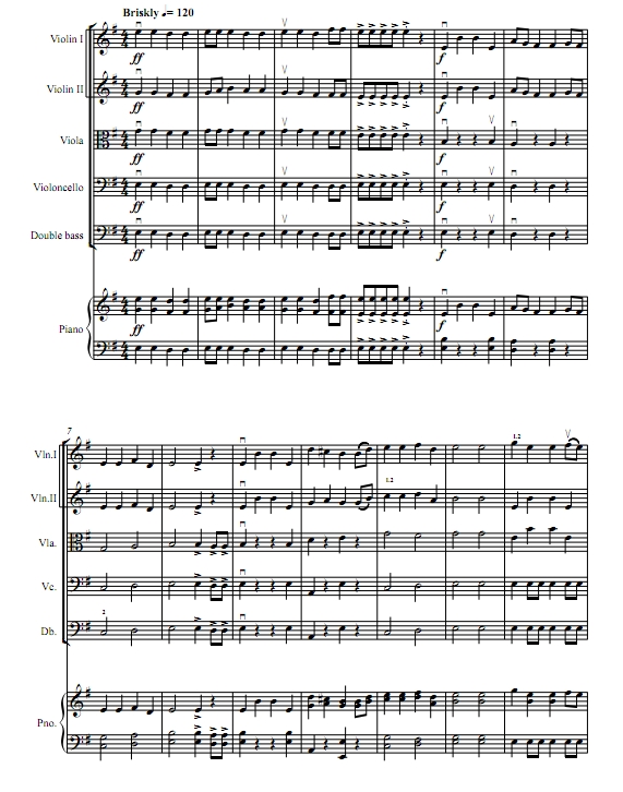 金银岛  1级 弦乐合奏与钢琴总谱+分谱 有试听