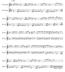 铃儿响叮当 小号二重奏 总分谱 有试听-云音圈