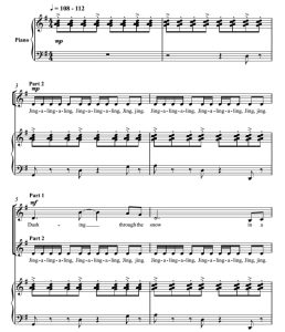 商品为SA 二声部合唱线谱 铃儿响叮当 法奈尔版 童声女声圣诞合唱谱 有试听-云音圈