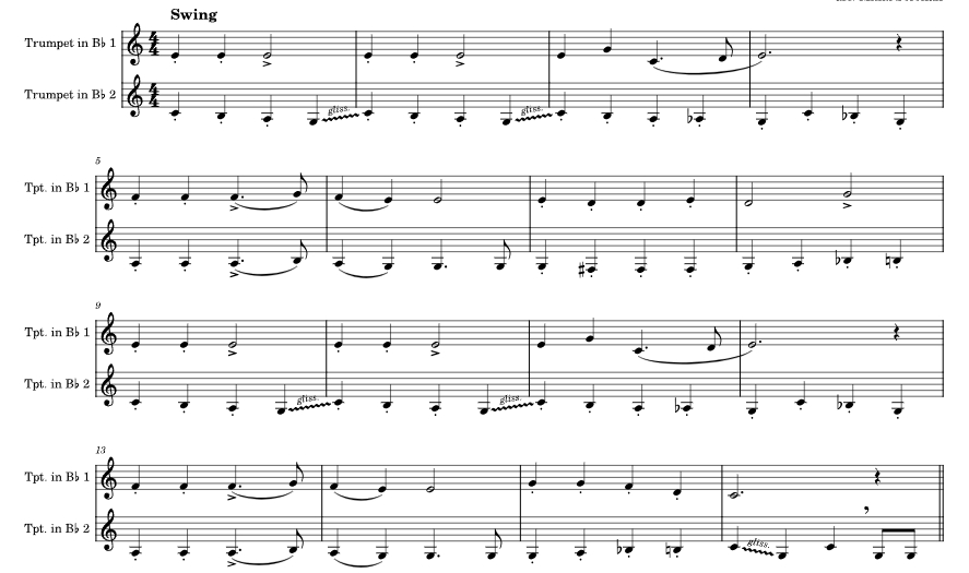 铃儿响叮当 索罗兰版 小号二重奏 总分谱 有试听