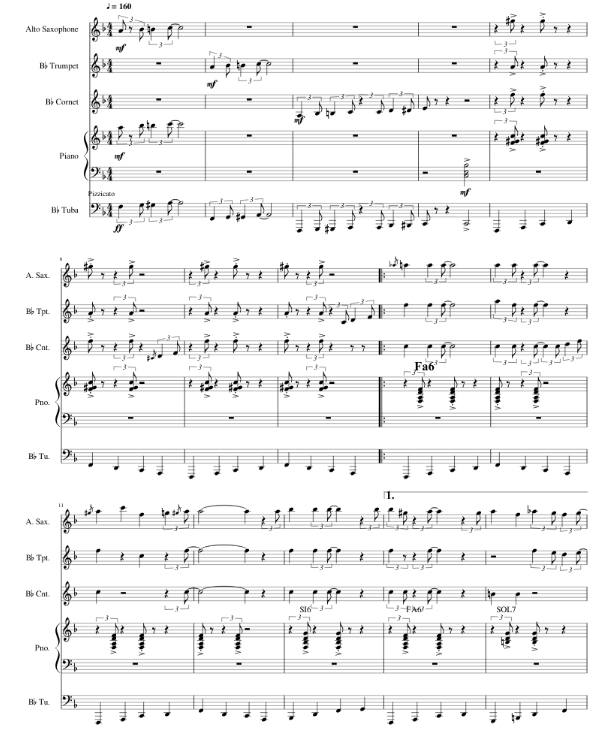 铃儿响叮当 萨克斯小号短号大号钢琴 总分谱 有试听