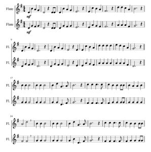 铃儿响叮当   长笛二重奏 总分谱 有试听-云音圈