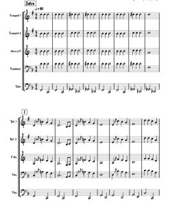 铃儿响叮当  铜管五重奏 总谱+分谱 有试听-云音圈