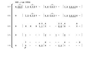 难忘今宵 笛子琵琶扬琴大阮二胡重奏 简谱 总谱-云音圈