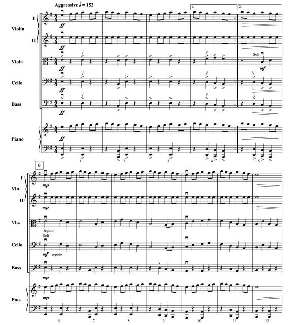 雷电的舞蹈 初级 交响弦乐合奏总谱+分谱 有试听