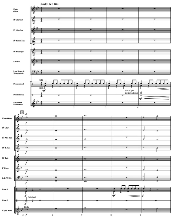 雷霆之力 基础入门 交响管乐合奏总谱+分谱 有试听