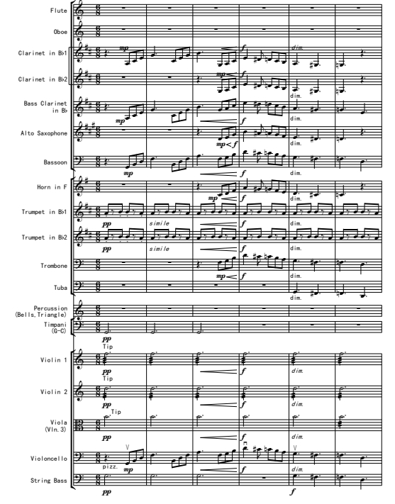 霍夫曼船歌 1级 管弦乐总谱+分谱 有试听