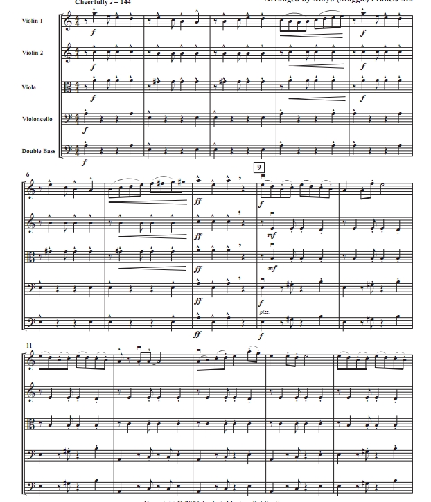 青春舞曲  弦乐五重奏 总谱 有试听