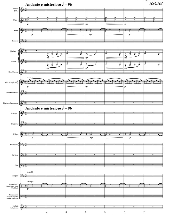 魔术师的秘密 中级管乐 交响管乐合奏总谱+分谱（3级） 有试听