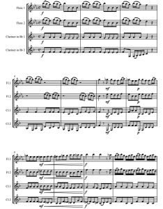 鲁特琴与弦乐协奏曲第一乐章 维瓦尔第 2长笛与2单簧管四重奏总谱+分谱  有试听-云音圈