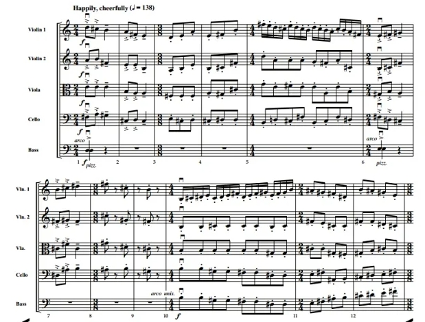 鲍曼 弦乐嬉游曲第1乐章 中级 交响弦乐合奏总谱+分谱 G3.5 有试听