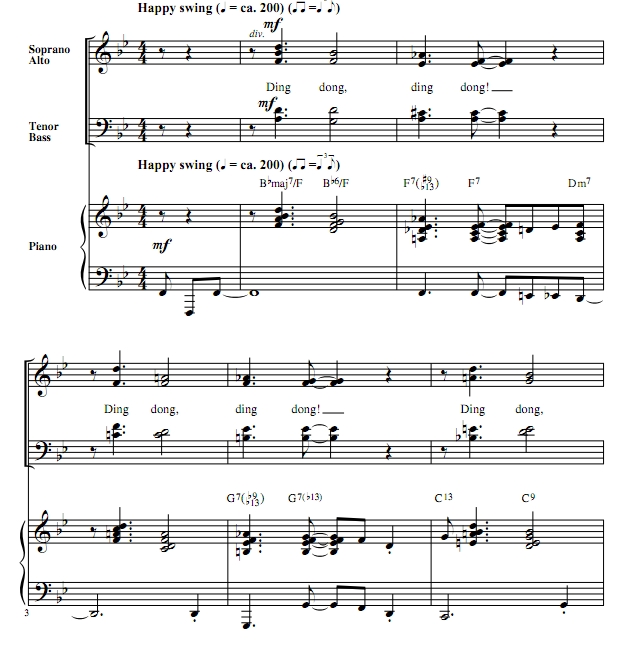 商品为SATB 四声部合唱线谱 鲍比达林 As Long As I'm Singing 科比肖版 混声爵士合唱谱 有试听