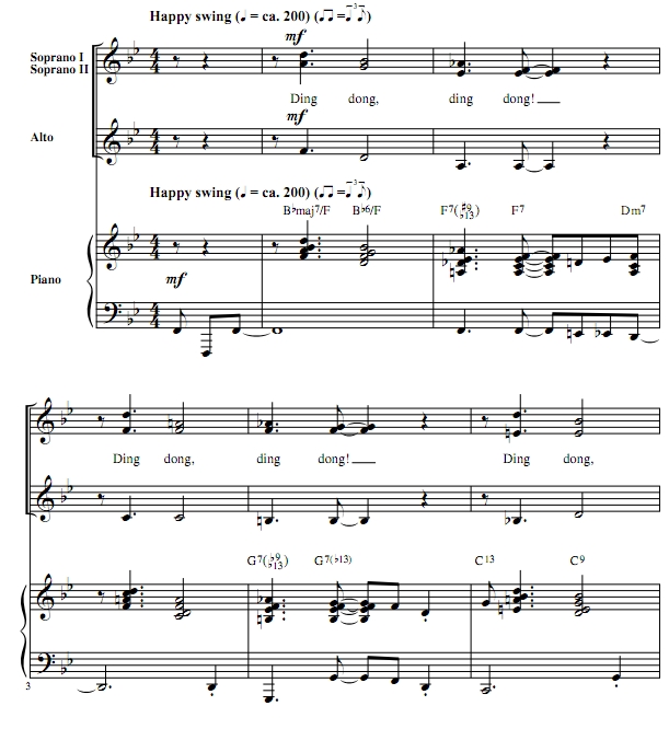 商品为SSA 三声部合唱线谱 鲍比达林 As Long As I'm Singing 科比肖版  童声女声爵士合唱谱 有试听