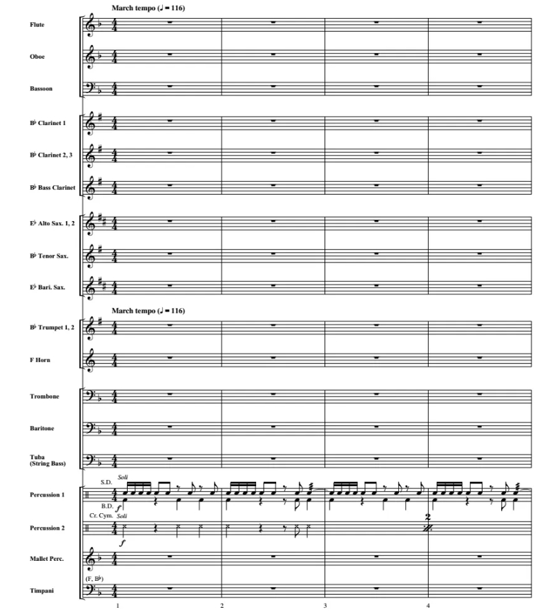 鼓手的欢乐 初级 交响管乐合奏总谱+分谱 G2 有试听