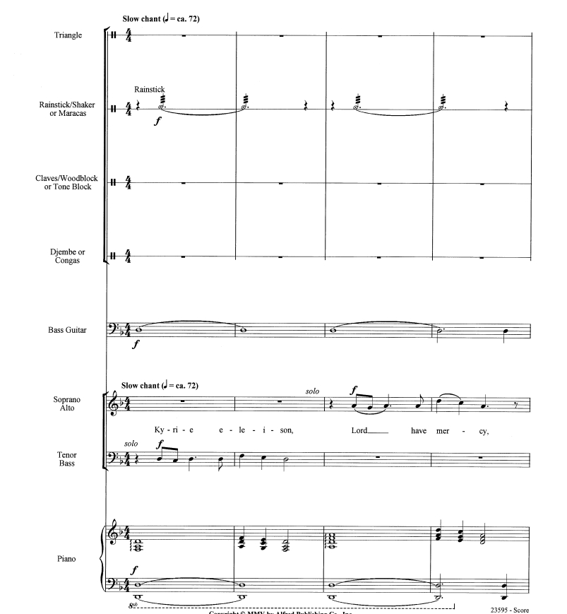 商品为 合唱总谱 Afrika Kyrie na Sanctus 贝克版 合唱总谱 有试听