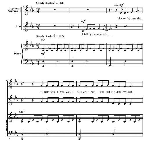 商品为SSA 三声部合唱线谱 Before You Go 布莱默版 童声女声流行合唱谱 有试听