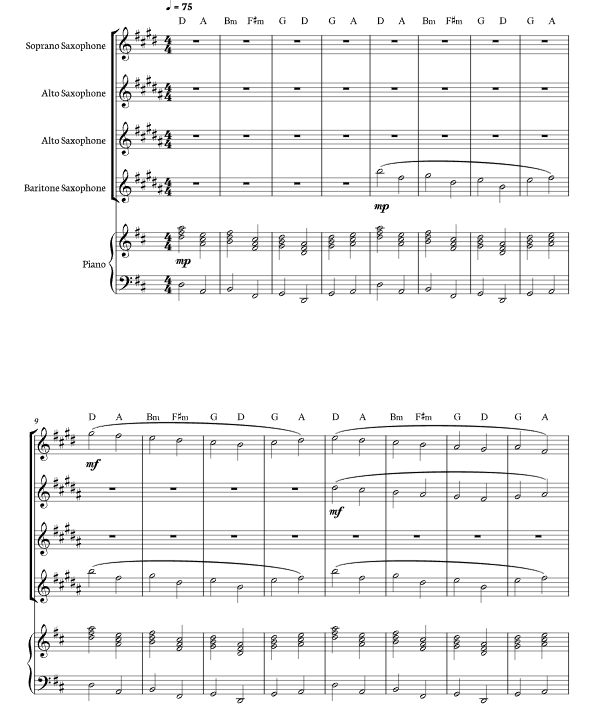 D 大调卡农 海森堡版 萨克斯四重奏+钢琴 有试听