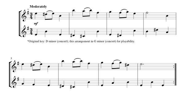 D 小调咏叹调 马克版 萨克斯二重奏 总谱 有试听