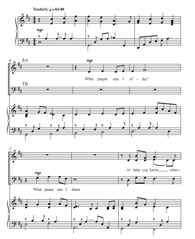 商品为SATB 四声部合唱线谱 The Blessing Is You 布罗斯版 混声合唱SATB+钢琴谱 有试听