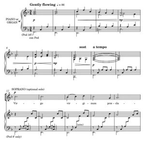 商品为SSA 三声部合唱线谱 Virgo Virginum 阿内森版 童声女声合唱SSA+钢琴谱 有试听-云音圈