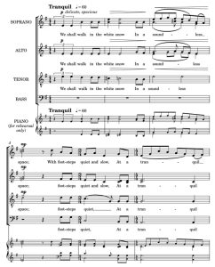 商品为SATB 四声部合唱线谱 We Shall Walk 沃克版 圣诞阿卡贝拉 无伴奏混声合唱谱 有试听-云音圈