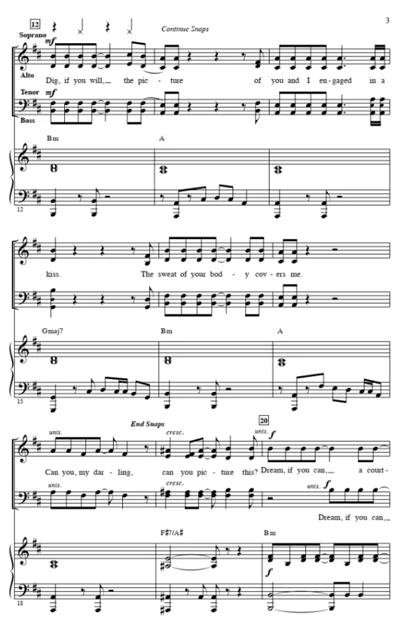 图片[2]-商品为SATB 四声部合唱线谱 When Doves Cry 布莱默版 混声流行合唱谱 有试听