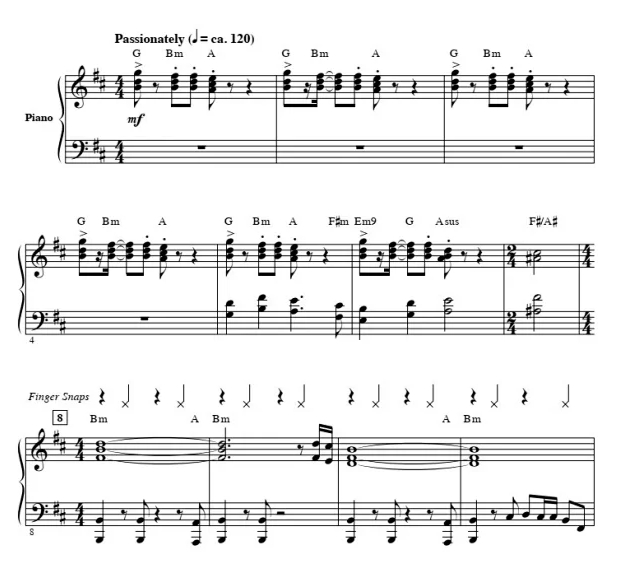 商品为SATB 四声部合唱线谱 When Doves Cry 布莱默版 混声流行合唱谱 有试听