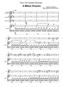 A million dreams 马戏之王 弦乐三重+钢琴四重奏 2小1大提琴1钢琴 钢琴主旋律协奏版 总谱 分谱-云音圈