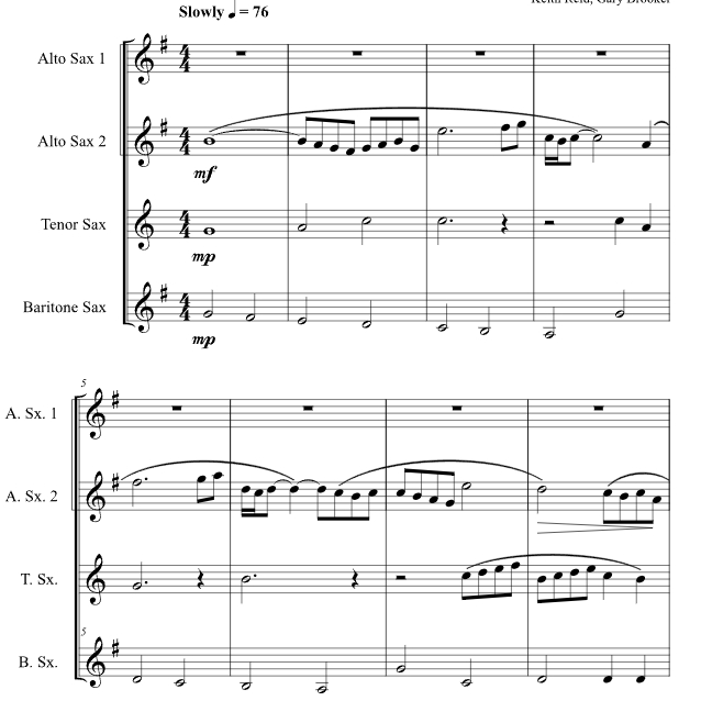 一抹浅白 马特版 AATB 萨克斯四重奏 总谱+分谱 有试听