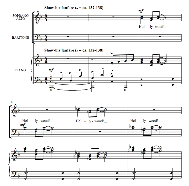 商品为SAB 三声部合唱线谱 为好莱坞喝彩  贝克版 混声合唱谱 有试听