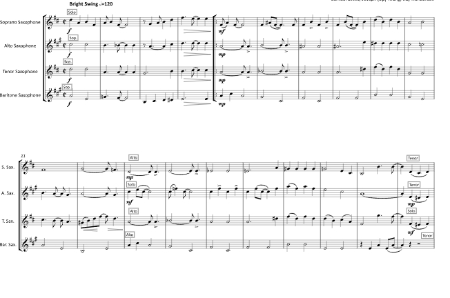 五尺二寸蓝眼眸，可有人见过她 罗伯特版 SATB萨克斯四重奏 总谱+分谱 有试听