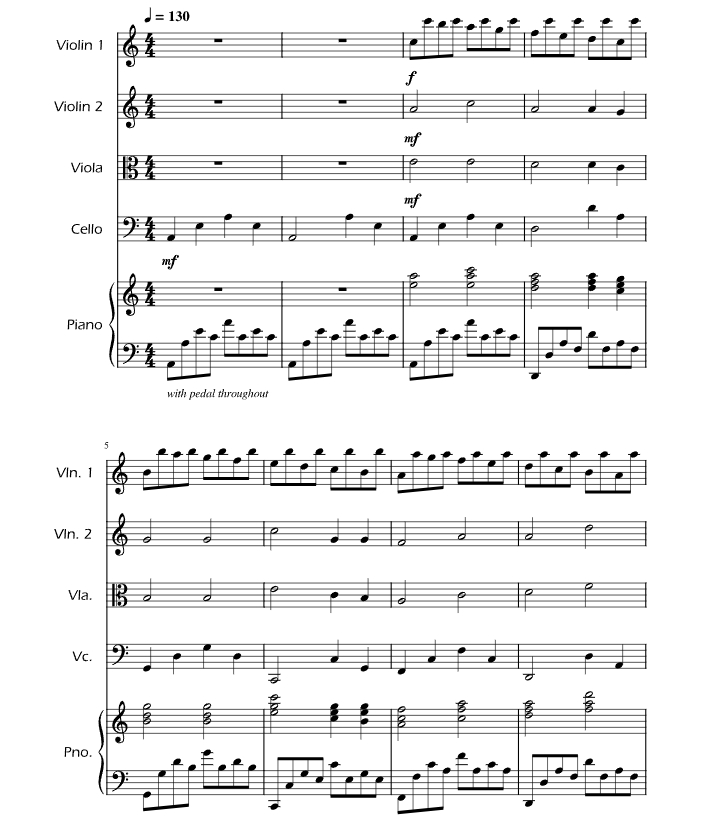 亨德尔 帕萨卡利亚 伊戈尔版 弦乐四重奏+钢琴 总谱+分谱 有试听