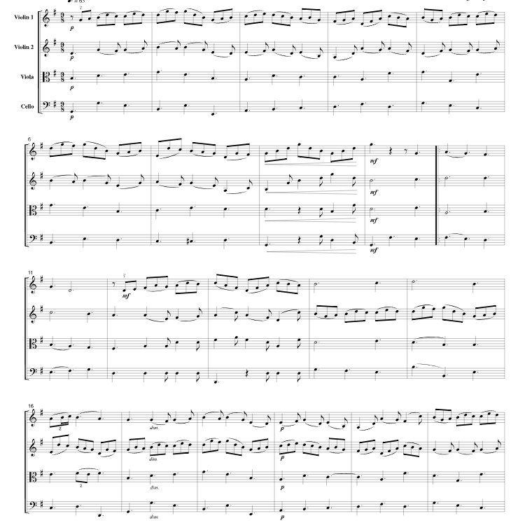 人类渴望的喜悦 BWV147 弦乐四重奏 总谱+分谱 有试听